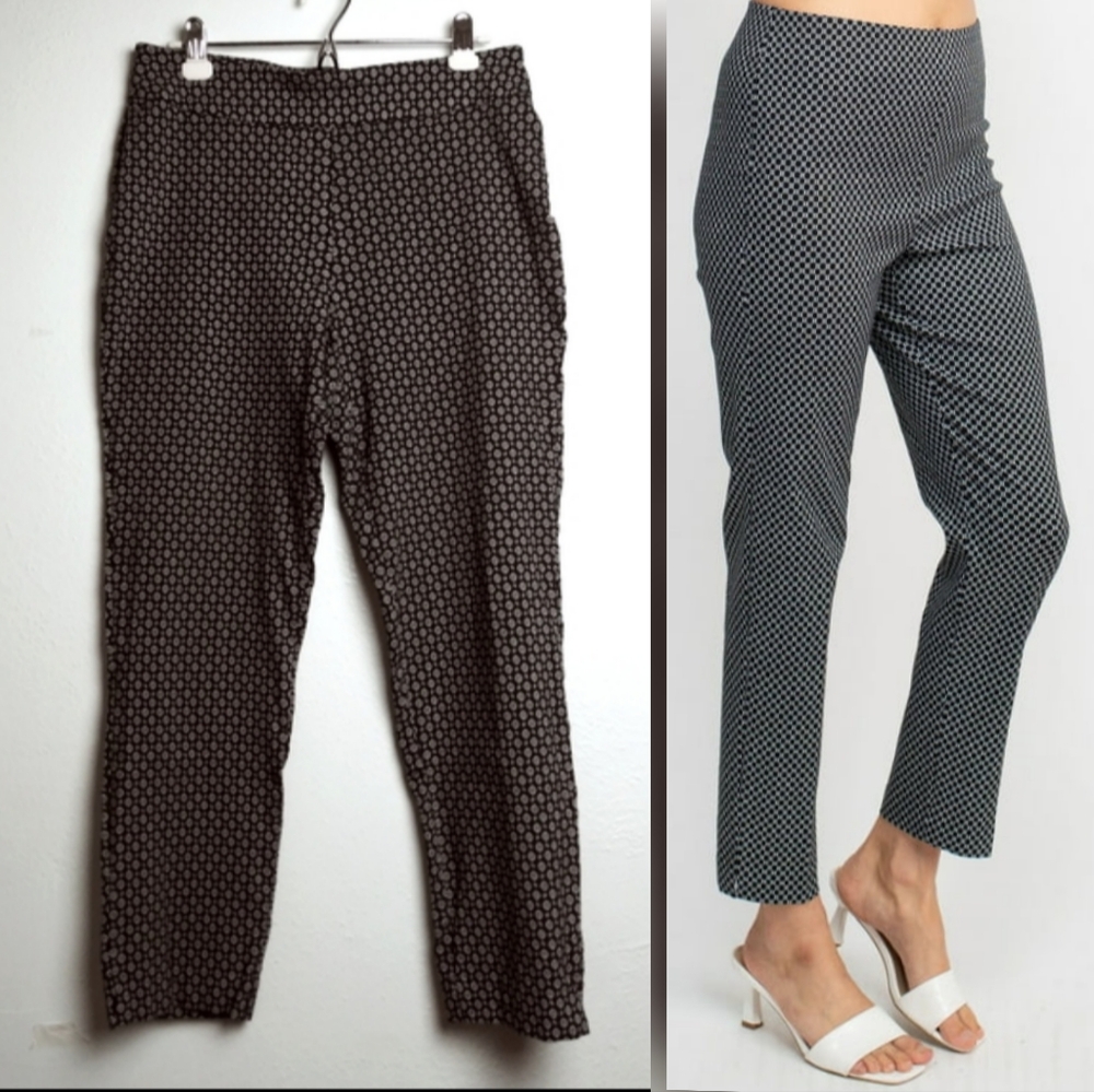 Counterparts Spandex Knit Pant Women's Size 14 Black Geo